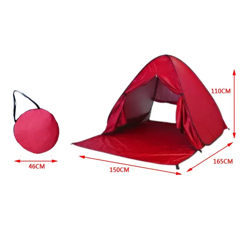 Automatic Instant Pop Up Tent Potable Beach Tent Outdoor Waterproof UV Protection Camping Fishing Tent（With door curtain）