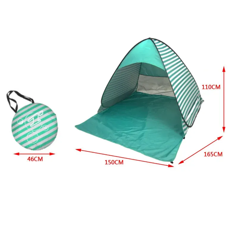 Automatic Instant Pop Up Tent Potable Beach Tent Outdoor Waterproof UV Protection Camping Fishing Tent（With door curtain）