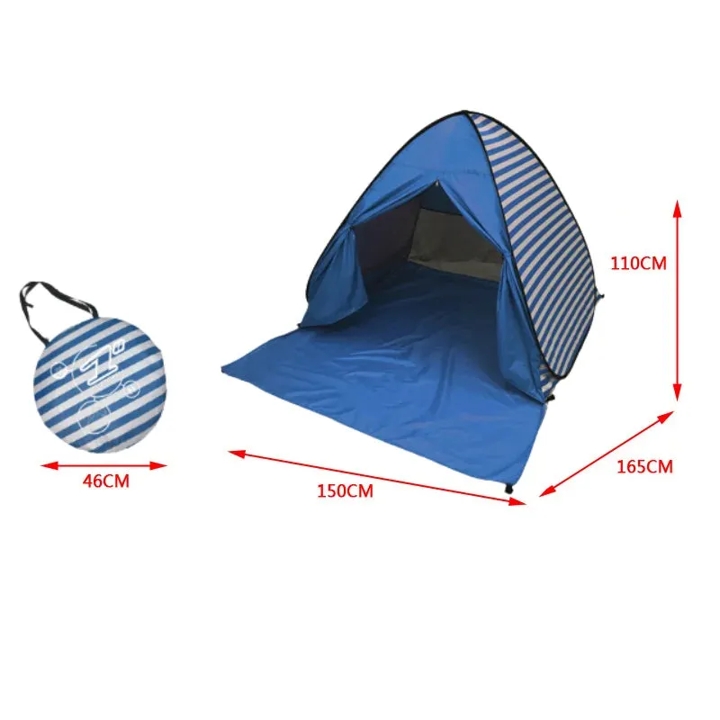 Automatic Instant Pop Up Tent Potable Beach Tent Outdoor Waterproof UV Protection Camping Fishing Tent（With door curtain）