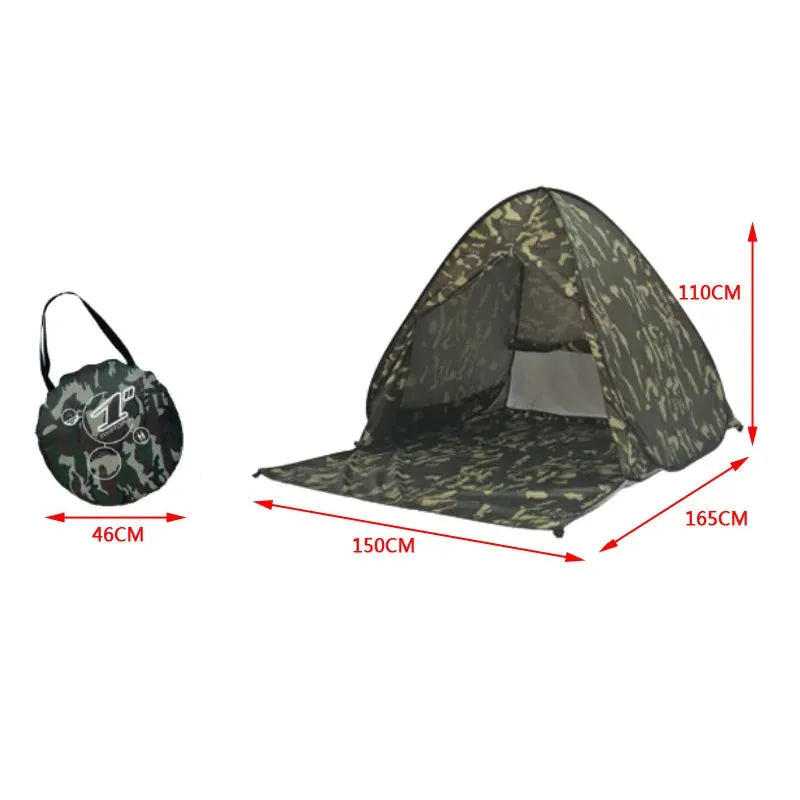 Automatic Instant Pop Up Tent Potable Beach Tent Outdoor Waterproof UV Protection Camping Fishing Tent（With door curtain）
