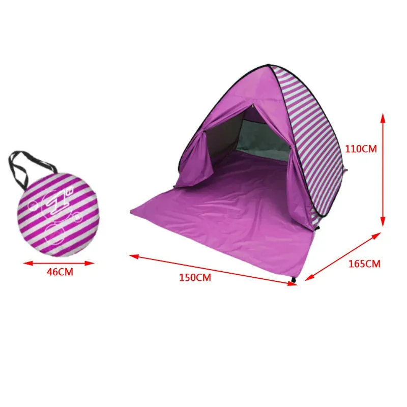 Automatic Instant Pop Up Tent Potable Beach Tent Outdoor Waterproof UV Protection Camping Fishing Tent（With door curtain）