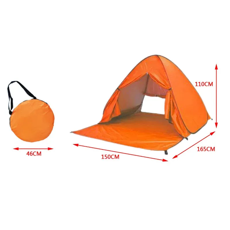 Automatic Instant Pop Up Tent Potable Beach Tent Outdoor Waterproof UV Protection Camping Fishing Tent（With door curtain）