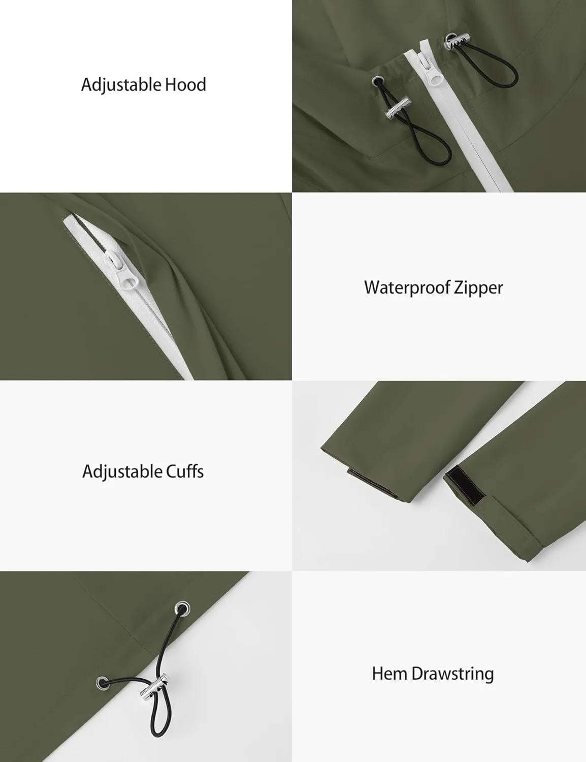 Avoogue Rain Jacket Women Waterproof Lightweight Raincoat Lined Outdoor Hooded Windbreaker
