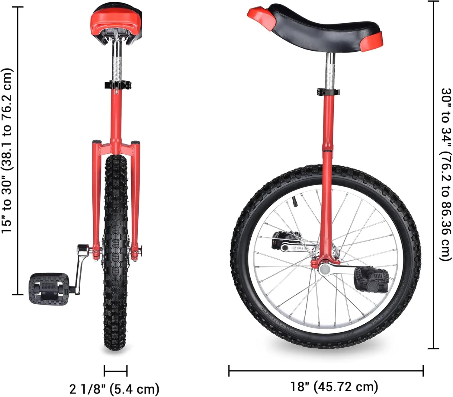 AW 16/18/20/24 Inch Wheel Outdoor Unicycle Adjustable Seat Exercise Bicycle Fit Adults Kids Outdoor Sports Fitness Exercise, for Choice