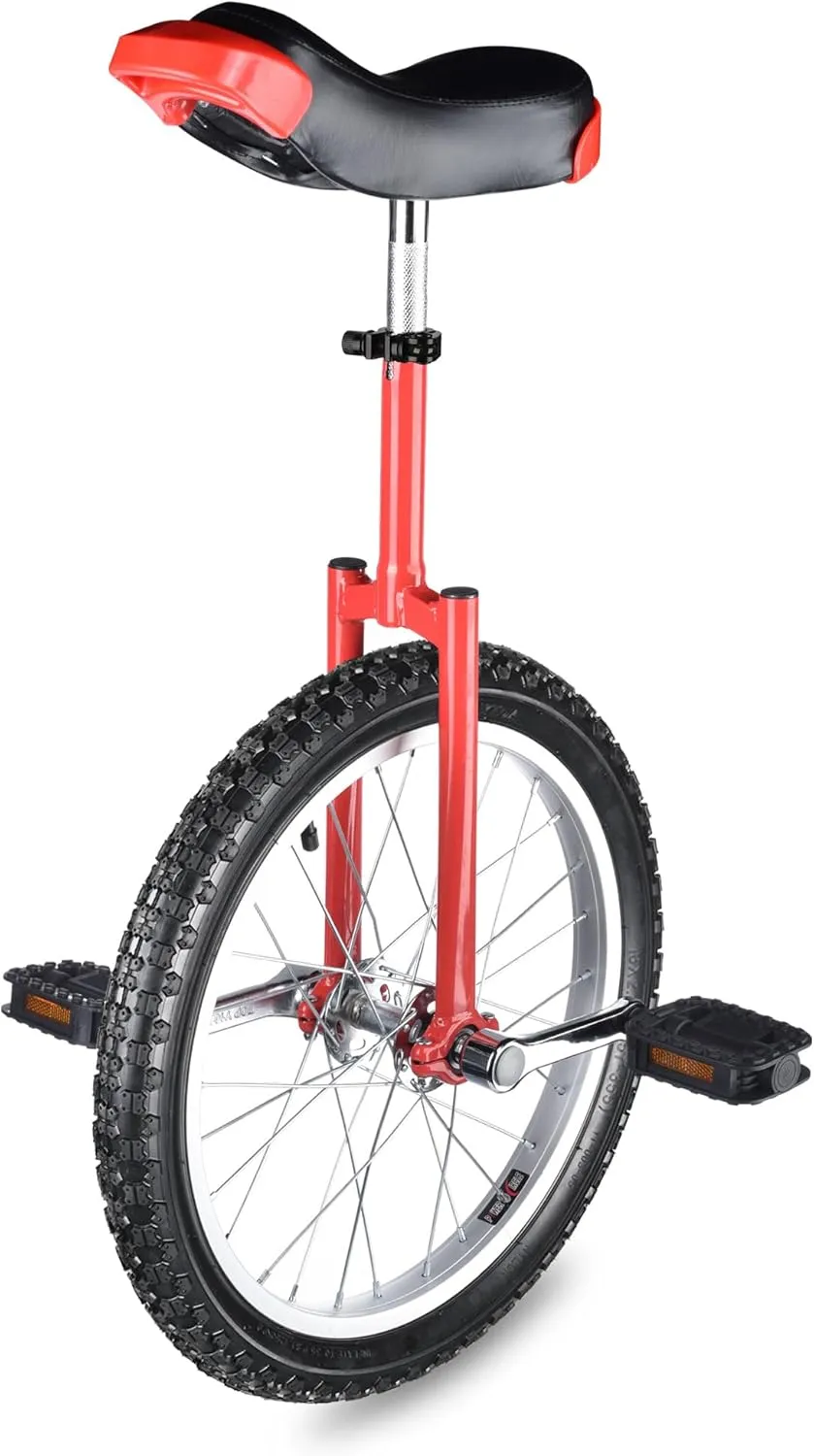 AW 16/18/20/24 Inch Wheel Outdoor Unicycle Adjustable Seat Exercise Bicycle Fit Adults Kids Outdoor Sports Fitness Exercise, for Choice
