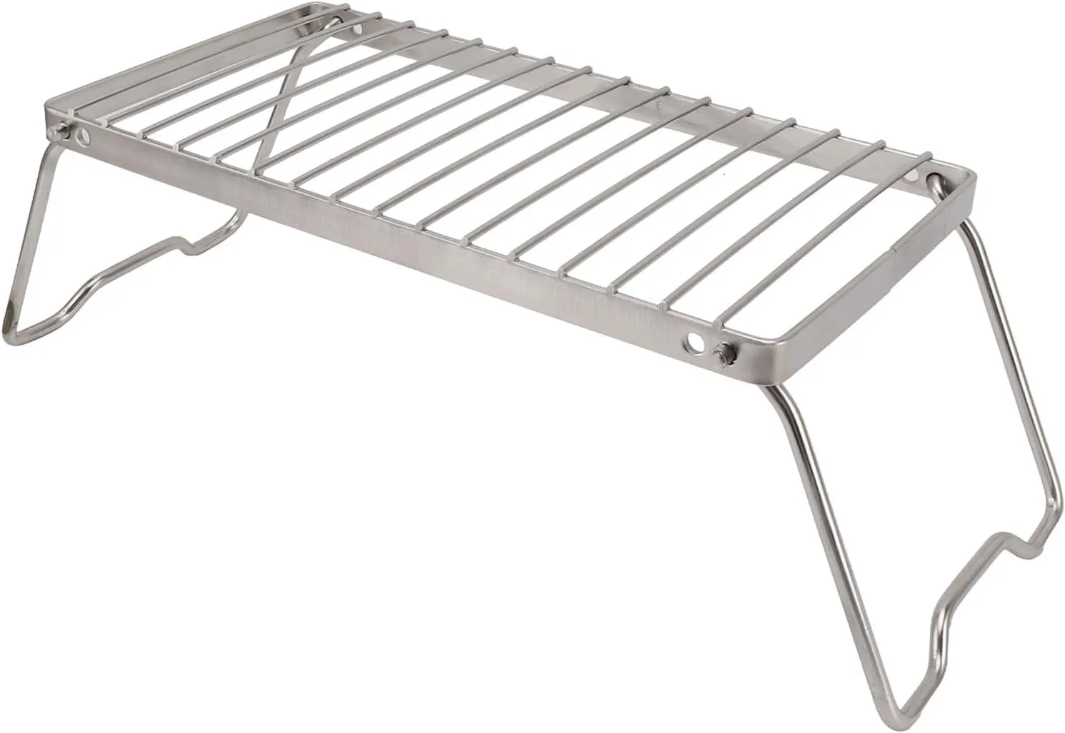Backpacking Grill Stainless Steel Adjustable Height Thicker Camp Fire Cooking Racks Draining Backpacking Grill for Outdoor Cooking