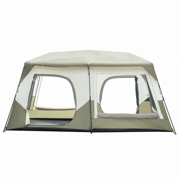 BaseLodge™ 10-Person Instant Setup Tent – Tactical Camp Shelter for Family or Group Outposts