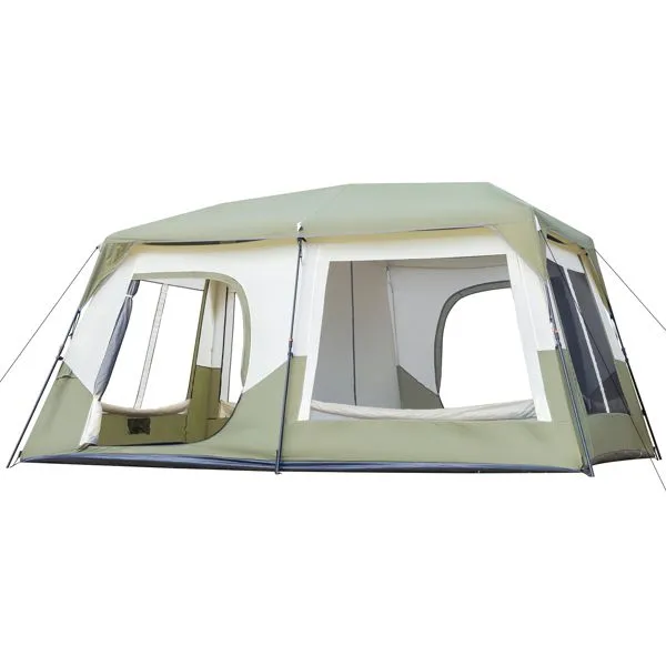 BaseLodge™ 10-Person Instant Setup Tent – Tactical Camp Shelter for Family or Group Outposts