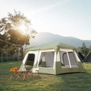 BaseLodge™ 10-Person Instant Setup Tent – Tactical Camp Shelter for Family or Group Outposts