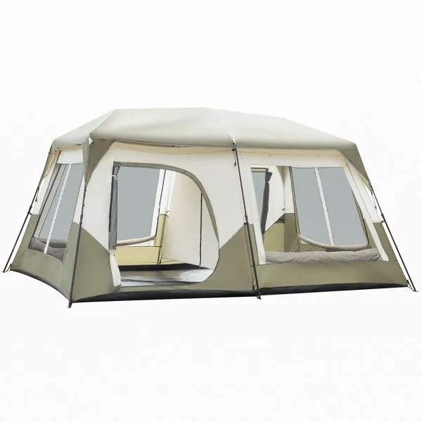 BaseLodge™ 10-Person Instant Setup Tent – Tactical Camp Shelter for Family or Group Outposts