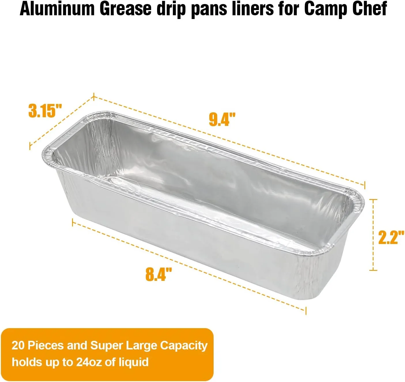 BBQ-PLUS Grease Catcher for Camp Chef Griddles with 20-Pack Disposable Grease Cup Liners, Grease Cup/Foil Grill Drip Pans or Camp Chef SG14 SG30 SG60 SG90 SG100 Professional Griddle