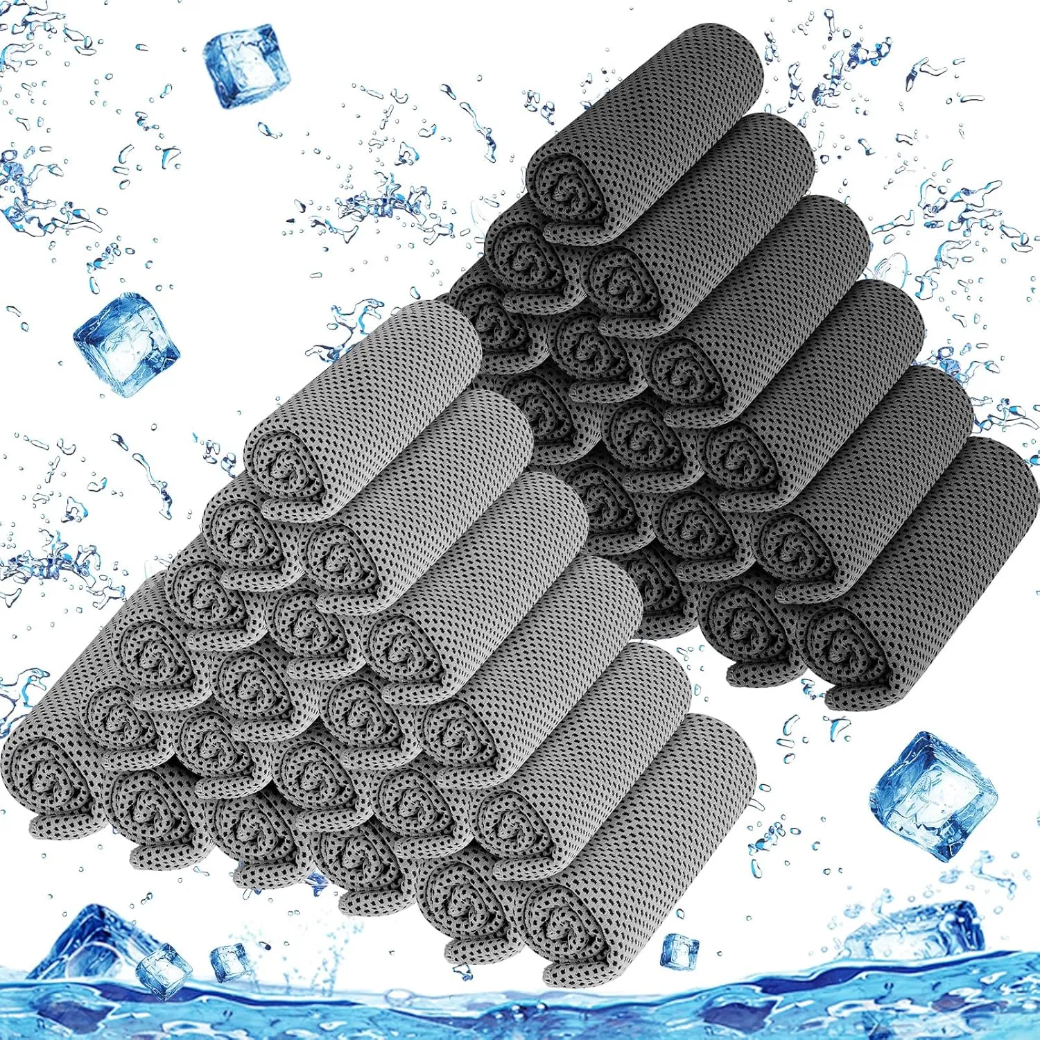 BBTO 100 Pack Cooling Towel - Microfiber Cold Sports Sweat Rags Neck & Face Breathable Ice Chilly Towel for Gym Yoga Golf Workout Beach Accessories