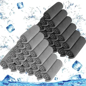 BBTO 100 Pack Cooling Towel - Microfiber Cold Sports Sweat Rags Neck & Face Breathable Ice Chilly Towel for Gym Yoga Golf Workout Beach Accessories