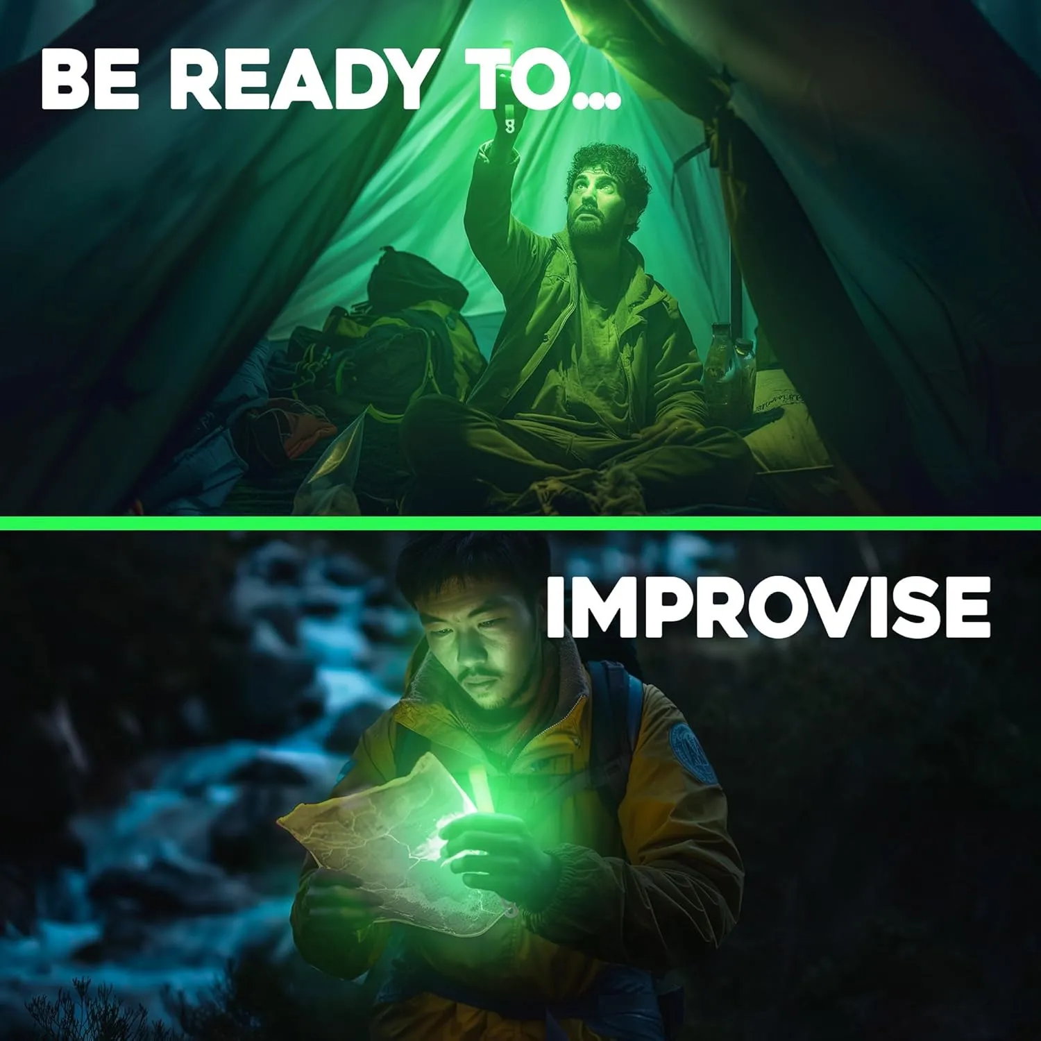 Be Ready - Industrial 12 Hour Illumination Emergency Safety Chemical Light Glow Sticks 36 Pack