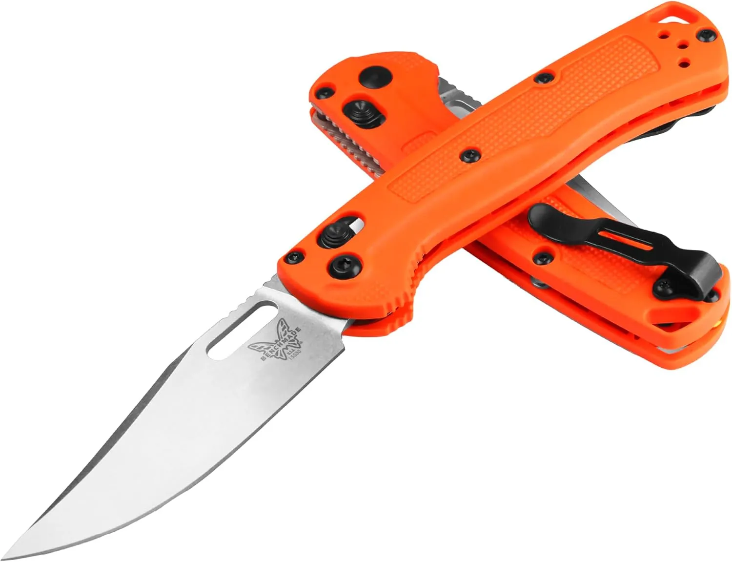 Benchmade - Mini Taggedout Folding Knife with Orange Grivory Handle (15533)