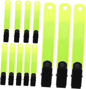BESPORTBLE 12pcs Reflective Trail Markers Clips Fluorescent Band Clips for Enhanced Safety Hiking Camping and Archery Design for High Visibility Outdoors