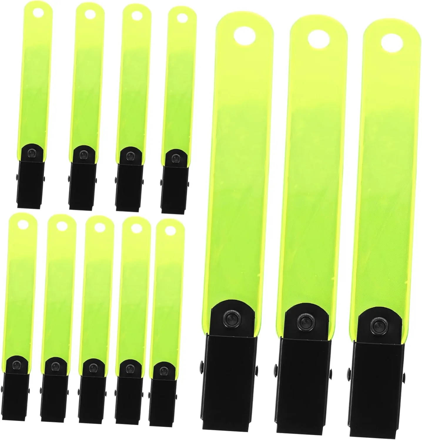 BESPORTBLE 12pcs Reflective Trail Markers Clips Fluorescent Band Clips for Enhanced Safety Hiking Camping and Archery Design for High Visibility Outdoors