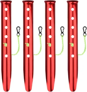 BESPORTBLE 4pcs U-Shaped Tent Stakes for Beach Camping Aluminum Alloy Tent Accessories Easy Removal Cord Anchor Outdoor Random