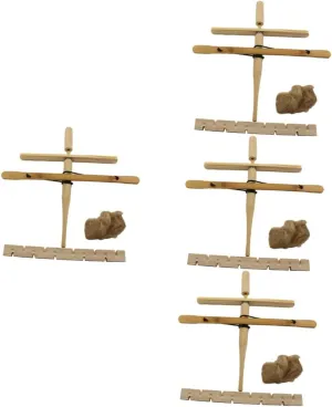 BESPORTBLE 4sets Drill Wood Portable Fire Starter Outdoor Camping Fire Equipment for Survival Hiking Fishing and Emergency Situations and Lightweight Design