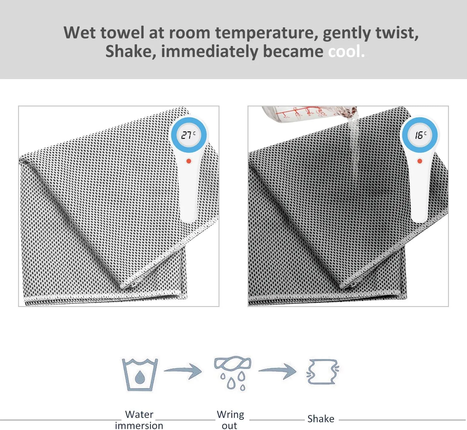 Biange Cooling Towels (40"x 12", Pack of 30) for Neck and Face, Cold Towel for Hot Weather, Sports, Workout, Fitness, Gym, Yoga, Golf, Pilates, Travel, Camping & More
