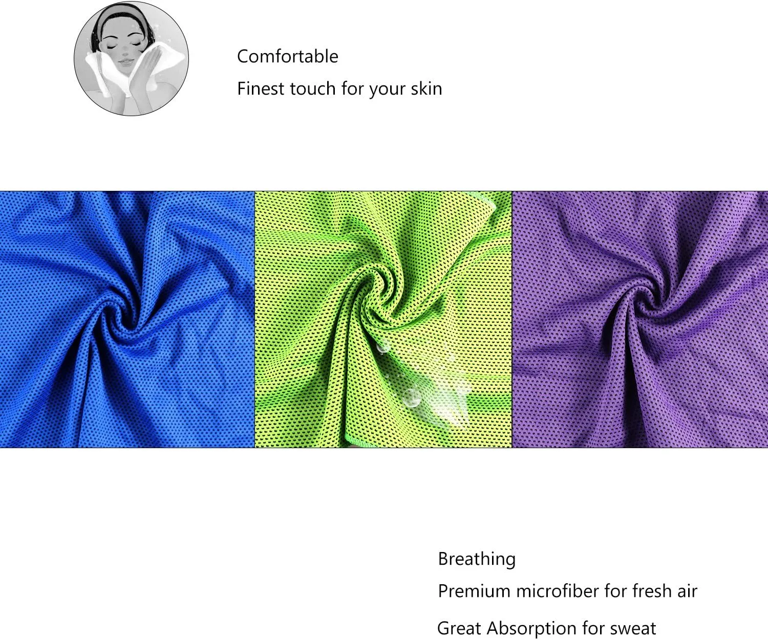 Biange Cooling Towels (40"x 12", Pack of 30) for Neck and Face, Cold Towel for Hot Weather, Sports, Workout, Fitness, Gym, Yoga, Golf, Pilates, Travel, Camping & More