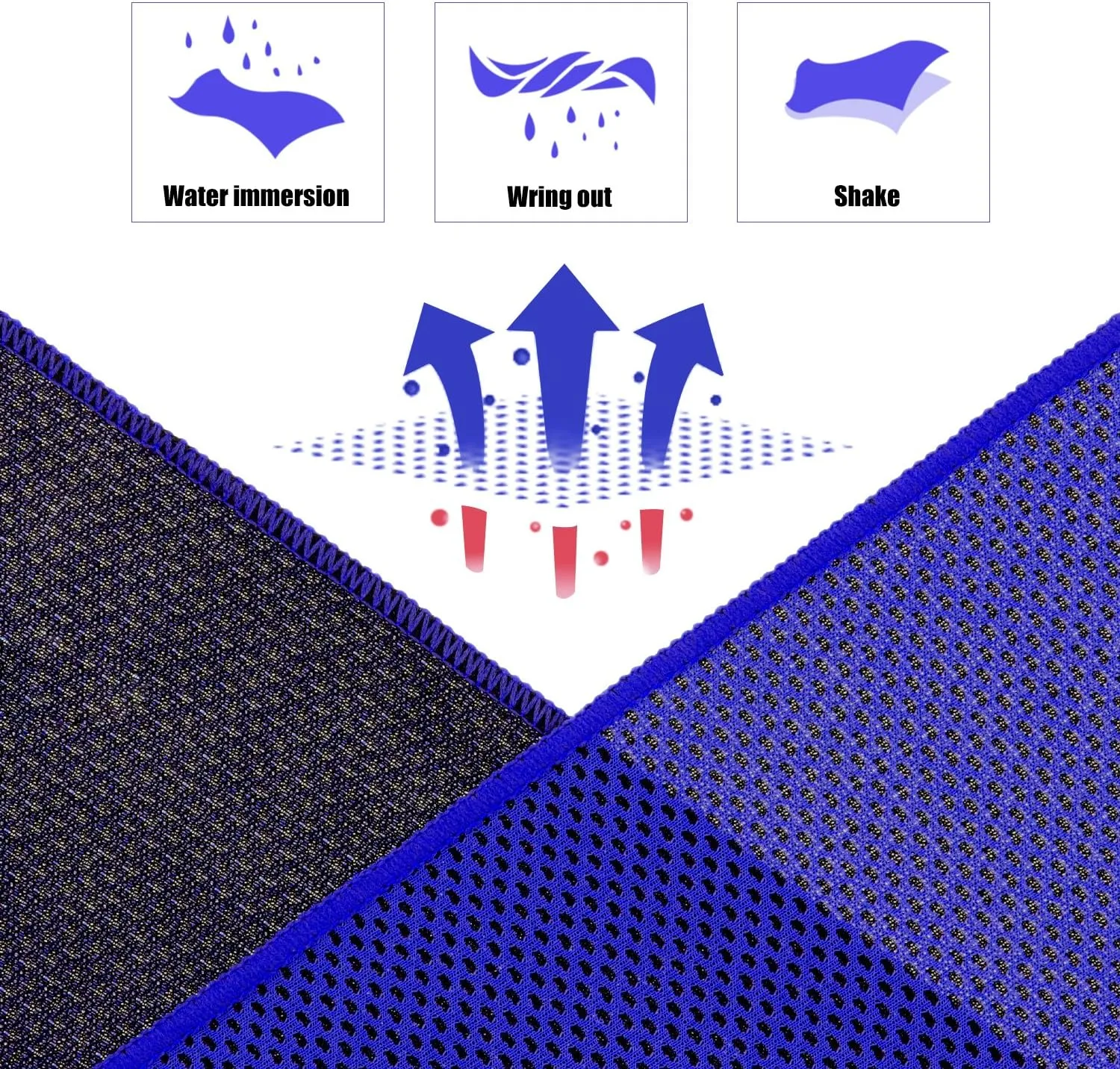 Biange Cooling Towels (40"x 12", Pack of 30) for Neck and Face, Cold Towel for Hot Weather, Sports, Workout, Fitness, Gym, Yoga, Golf, Pilates, Travel, Camping & More