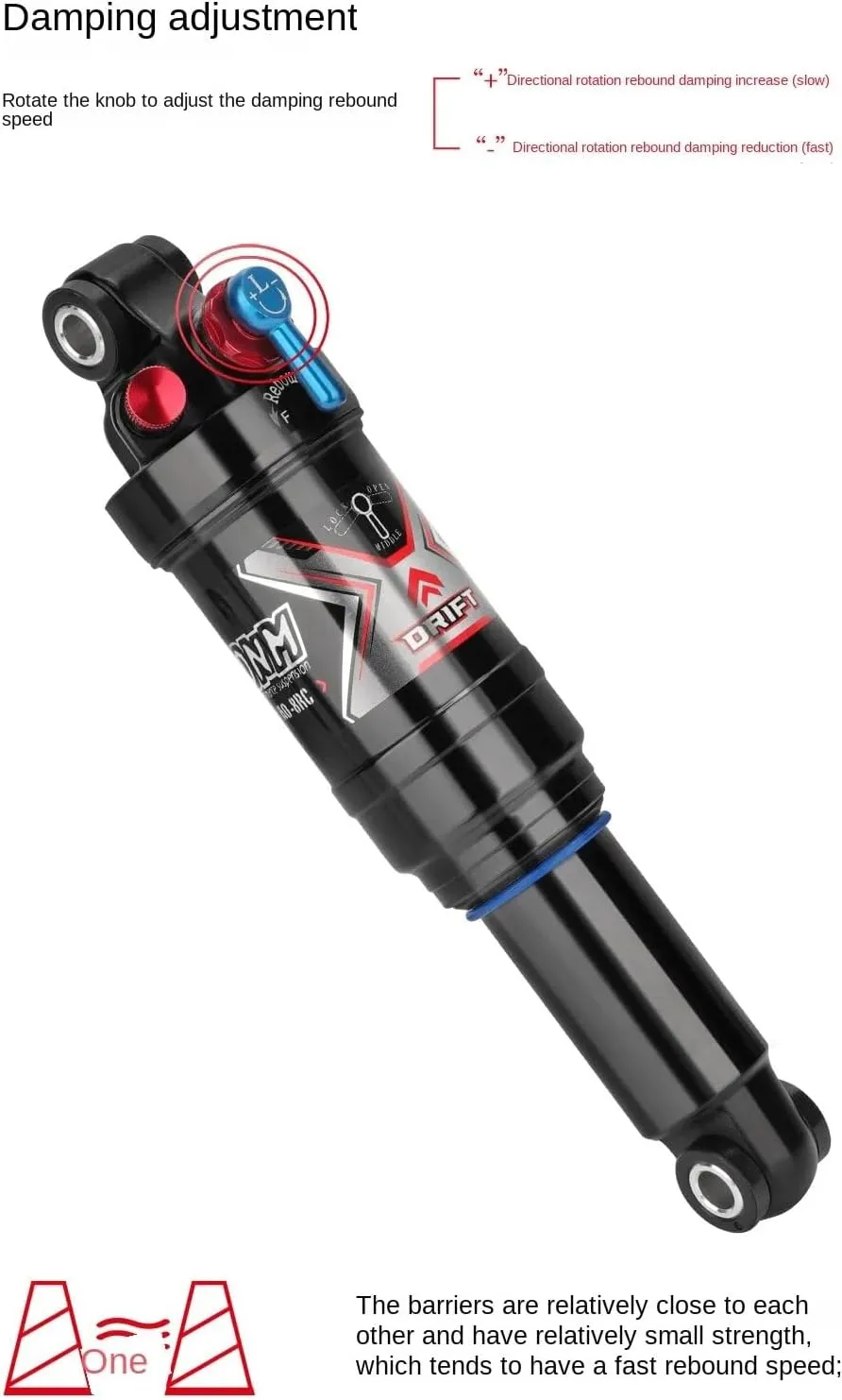 Bicycle Rear Shock Lockable Air Suspenion Rebound Damping MTB Mountain Bike Shock Absorber 165/190/200/210mm