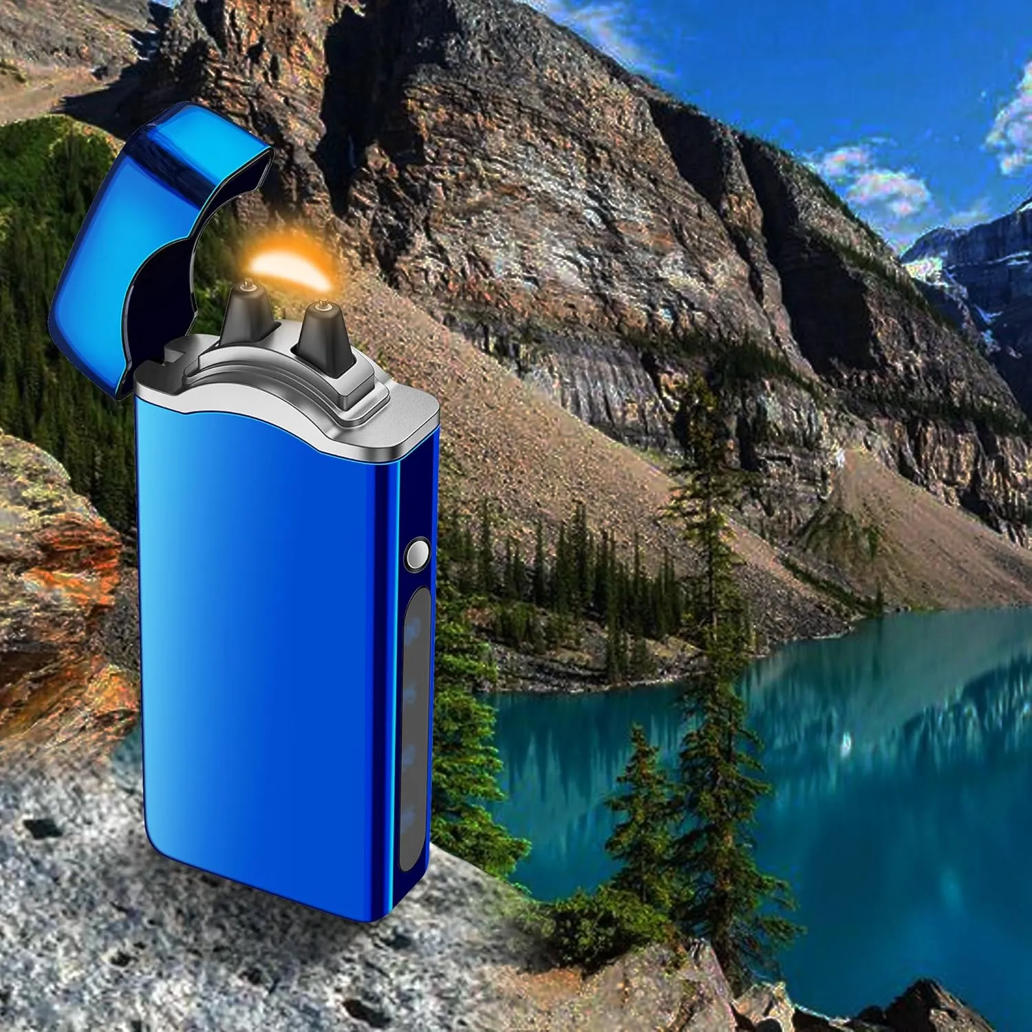 Big Arc Lighter Magical “Flame” USB Rechargeable Plasma Electric Cool Lighter (Blue)