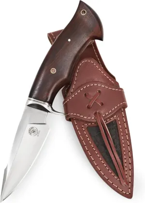 BIGCAT ROAR Handmade Hunting Knife - Bushcraft Fixed Blade Hunting Knife with Sheath and Walnut Wood Handle - 10″ EDC Knife - Predator Hunter D2