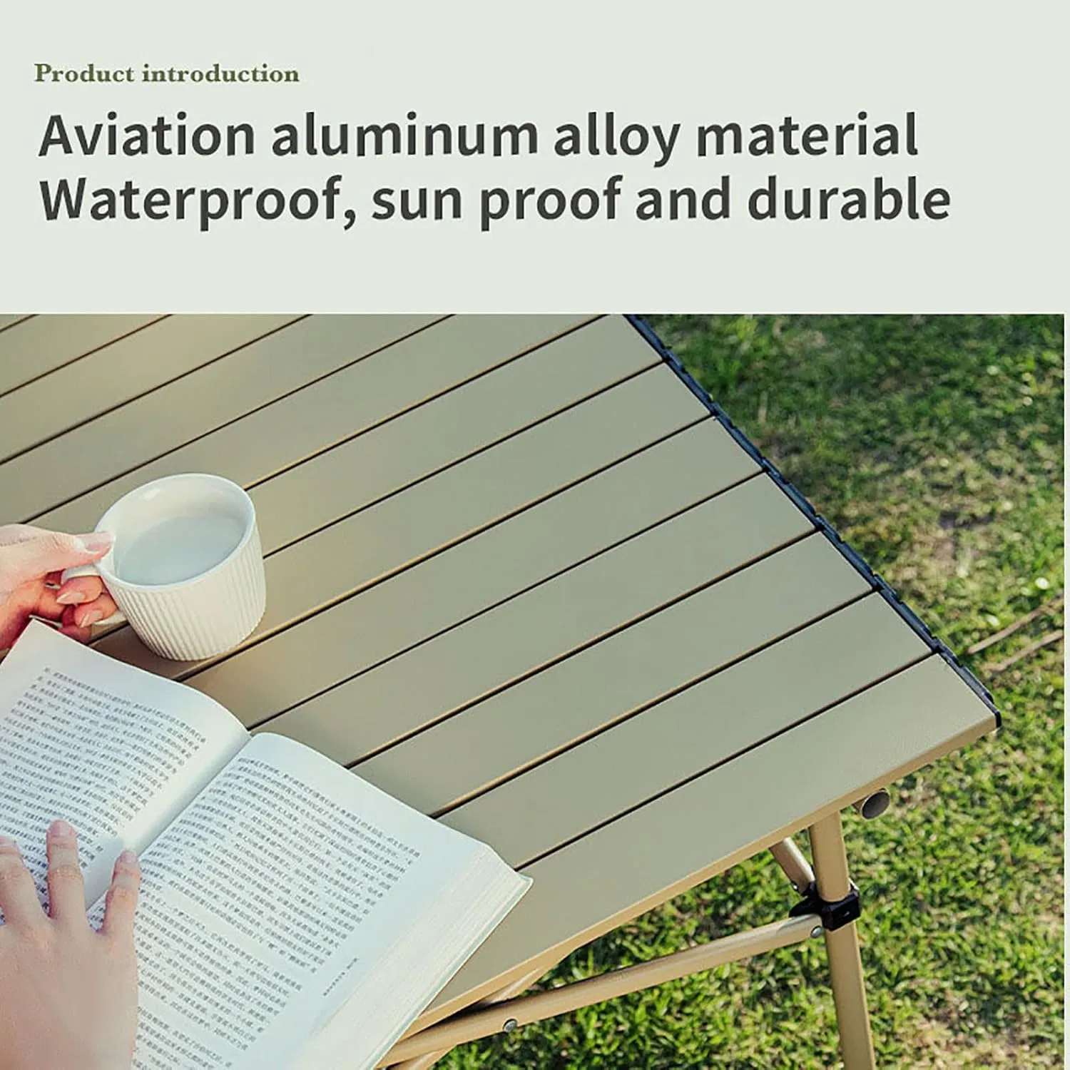 BK&MF Outdoor Portable Folding Table,Ultralight Aluminum Camping Table Picnic Roll-up Table Side Table Compact with Carry Bag for Outdoor Cooking,A,95x55x50cm(37x22x20inch)