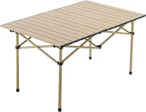 BK&MF Outdoor Portable Folding Table,Ultralight Aluminum Camping Table Picnic Roll-up Table Side Table Compact with Carry Bag for Outdoor Cooking,A,95x55x50cm(37x22x20inch)