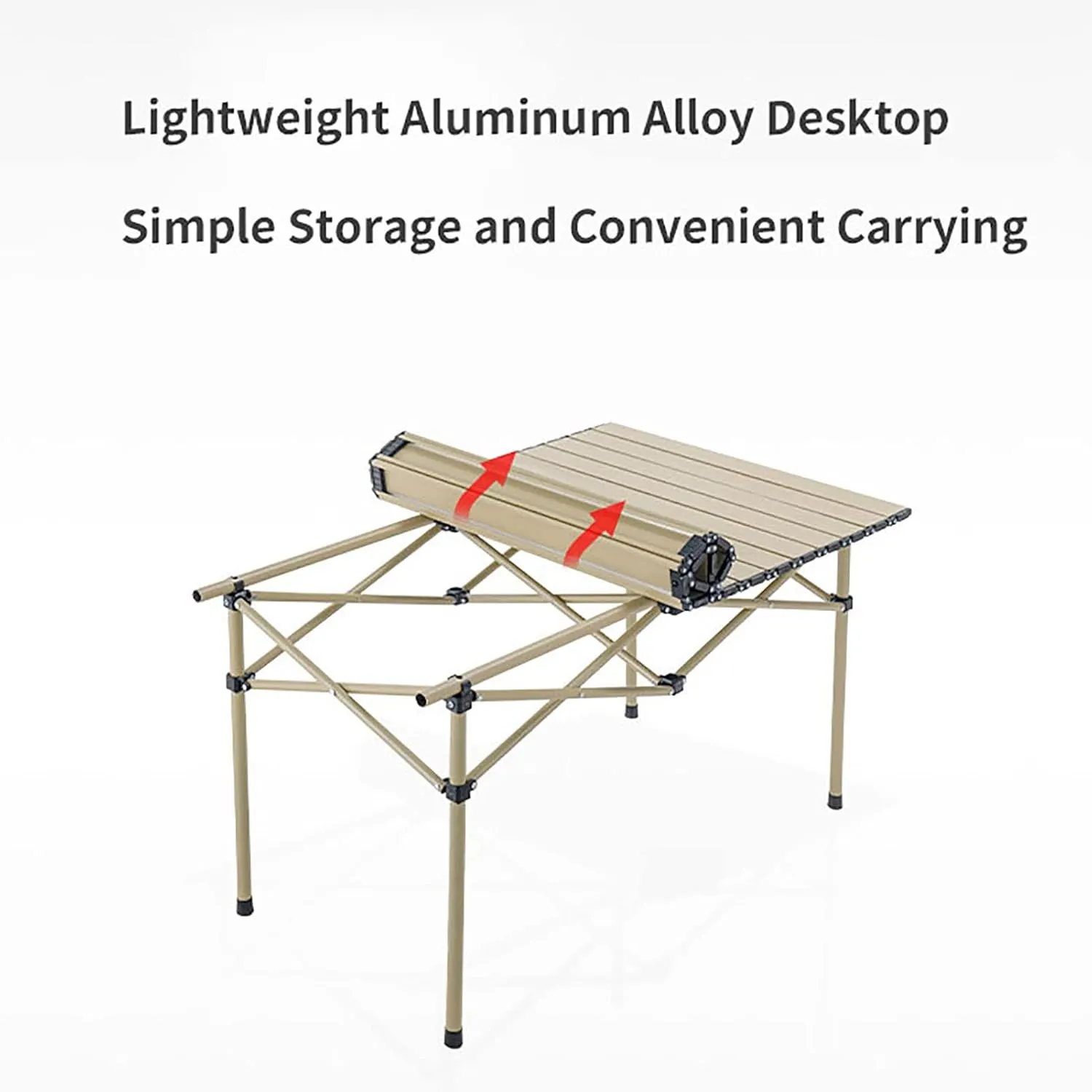 BK&MF Outdoor Portable Folding Table,Ultralight Aluminum Camping Table Picnic Roll-up Table Side Table Compact with Carry Bag for Outdoor Cooking,A,95x55x50cm(37x22x20inch)