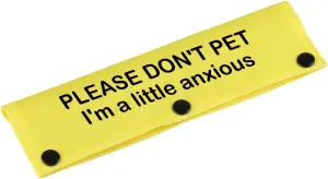 BLUPARK Funny Dog Leash Sleeve 'Please Don't Pet I'm a Little Anxious' - Anxious Pet Alert Hanging ID Patch Tag