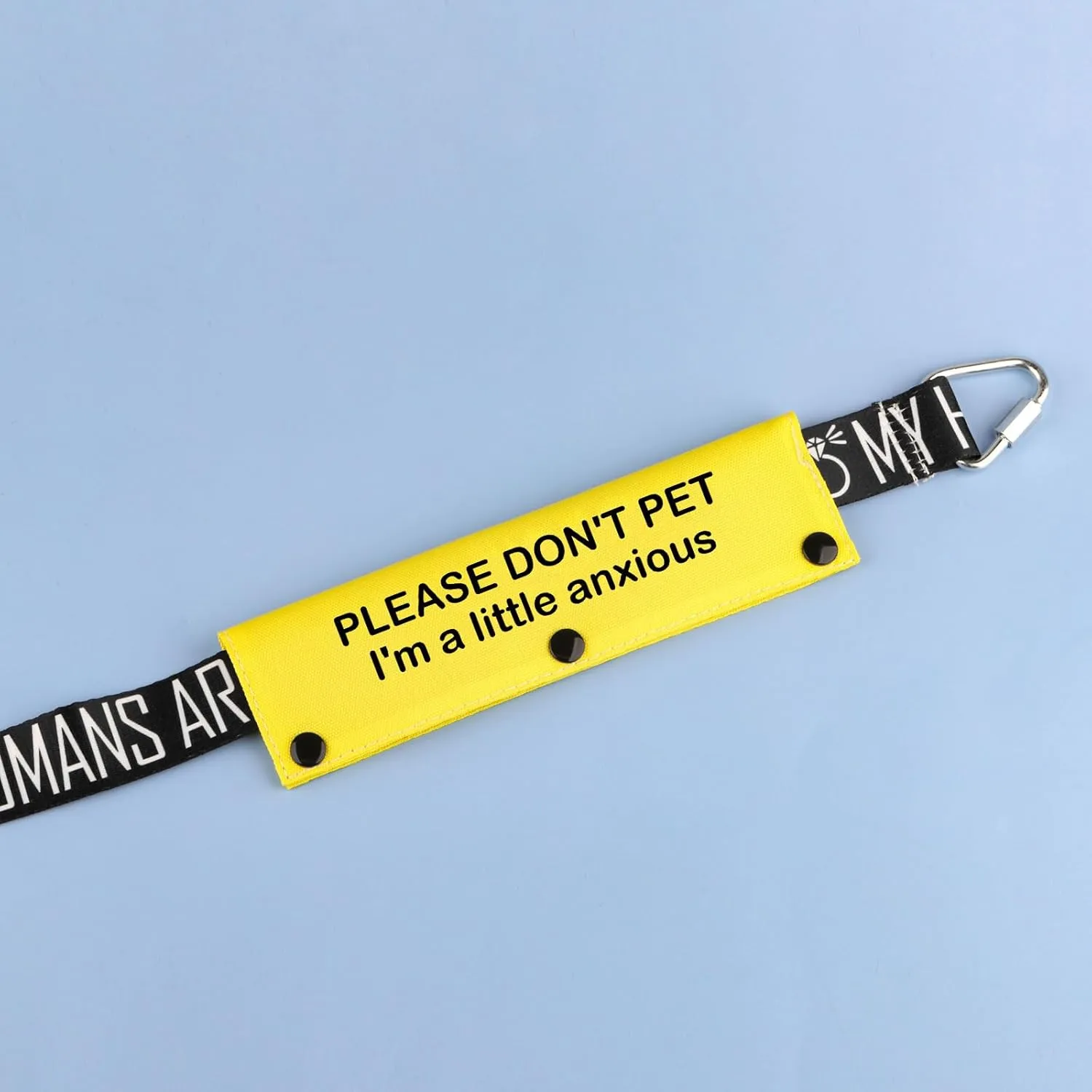 BLUPARK Funny Dog Leash Sleeve 'Please Don't Pet I'm a Little Anxious' - Anxious Pet Alert Hanging ID Patch Tag