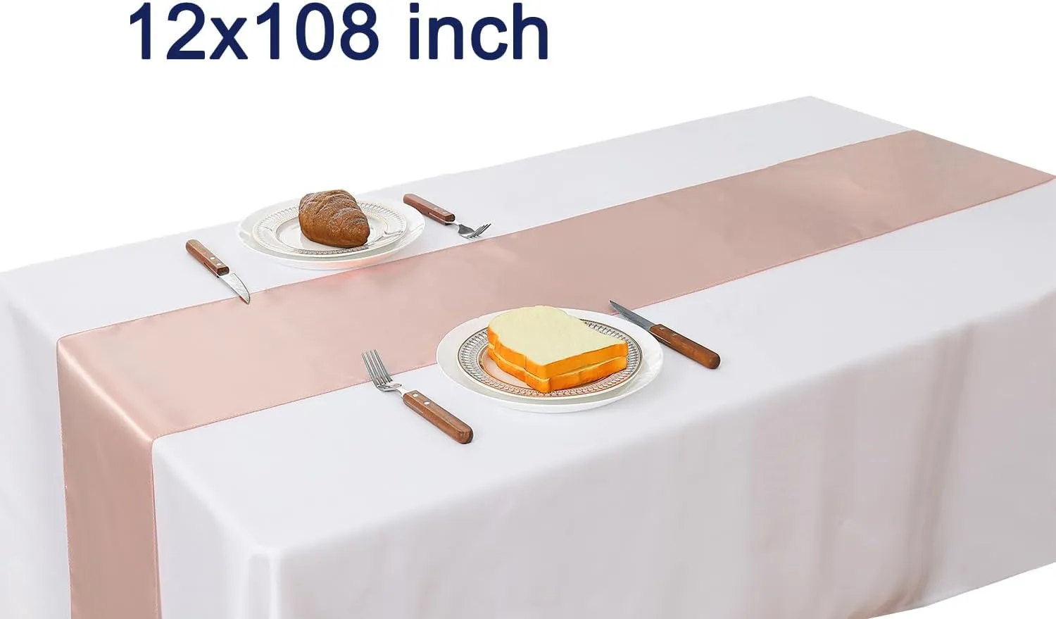 Blush Pink Table Runner 10 Pack - Satin Table Runners 12 x 108 Inches Long for Wedding Parties Birthday Meeting Events Decorations