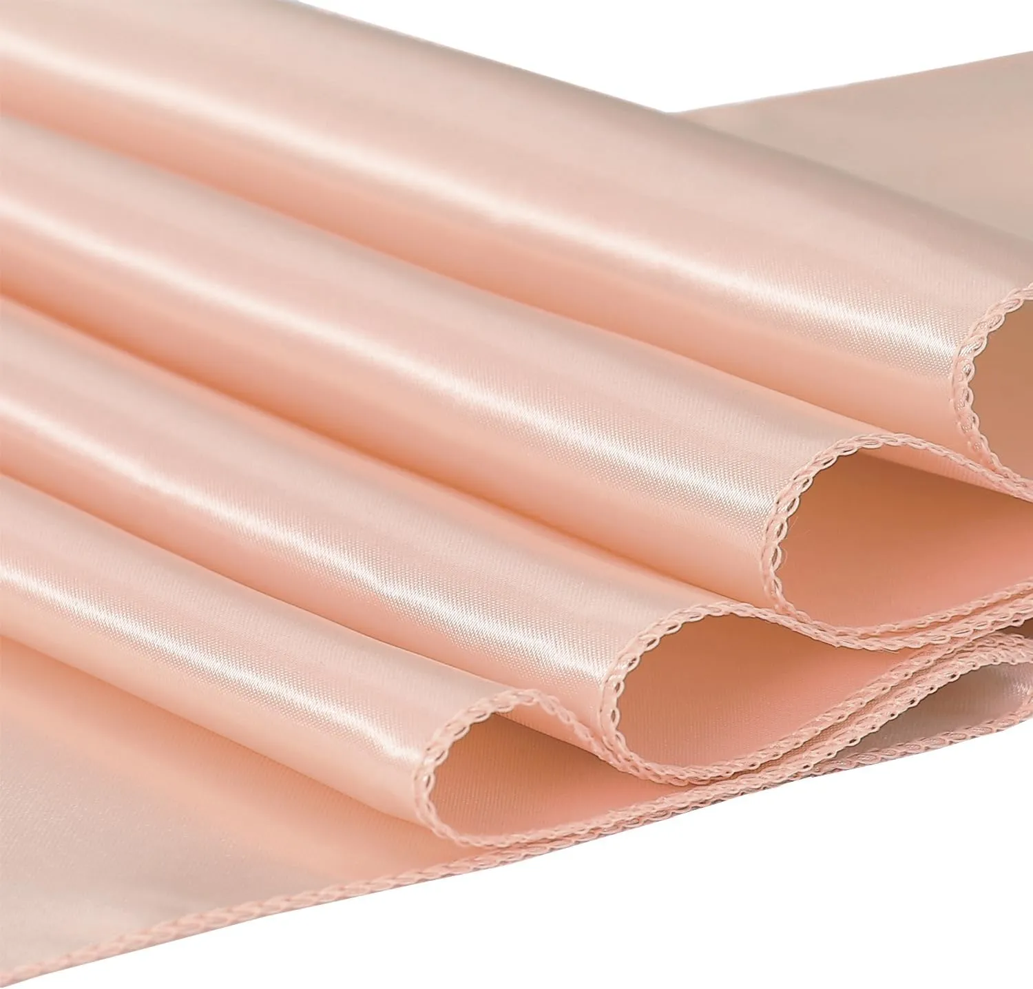 Blush Pink Table Runner 10 Pack - Satin Table Runners 12 x 108 Inches Long for Wedding Parties Birthday Meeting Events Decorations