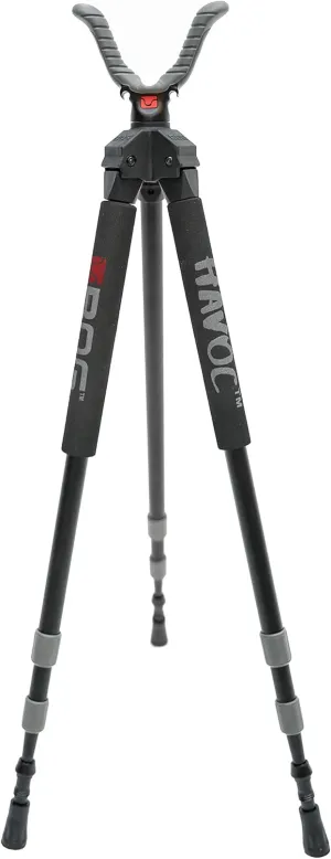 BOG Havoc Tripod Shooting Rest with Lightweight Aluminum Construction, High Density Foam Grips, Twist-Style Lock Legs, and Non-Marring Universal Shooting Rest Head for Hunting, Shooting, and Outdoors