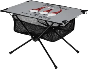 Bolaz Outdoor Folding Portable Picnic Camping Table-Christmas Gnome,Storage Mesh for Camping Gear Accessories, Hiking, Mountaineering, Outdoor Travel