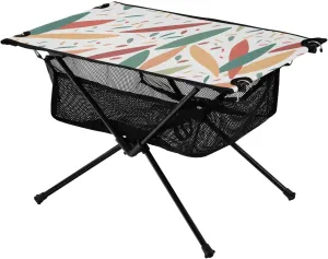 Bolaz Outdoor Folding Portable Picnic Camping Table-Colorful Leaves Pattern33,Storage Mesh for Camping Gear Accessories, Hiking, Mountaineering, Outdoor Travel