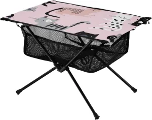Bolaz Outdoor Folding Portable Picnic Camping Table-Cute Colorful Cat,Storage Mesh for Camping Gear Accessories, Hiking, Mountaineering, Outdoor Travel