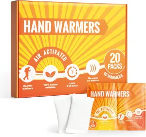 Bramble Hand Warmers Disposable Bulk Up to 10 Hours of Heat for Cold Weather, Ski, Camping & Outdoor Activities | Air Activated Instant Heat Packs for Body, Feet, Adult & Kids