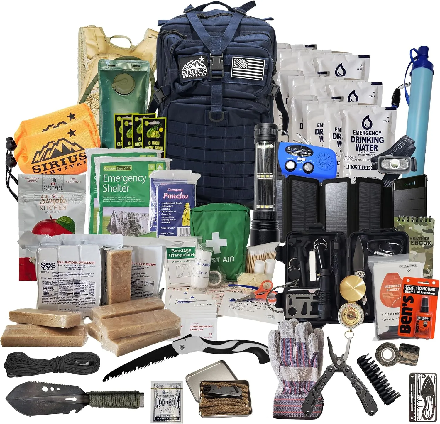 Bug Out Bag - Premium Bugout Backpack Pre-Packed Survival Kit - Ultimate Bug Out Bag Backpack Survival Kit - Comprehensive Survival Bag - Go Bag Emergency Backpack
