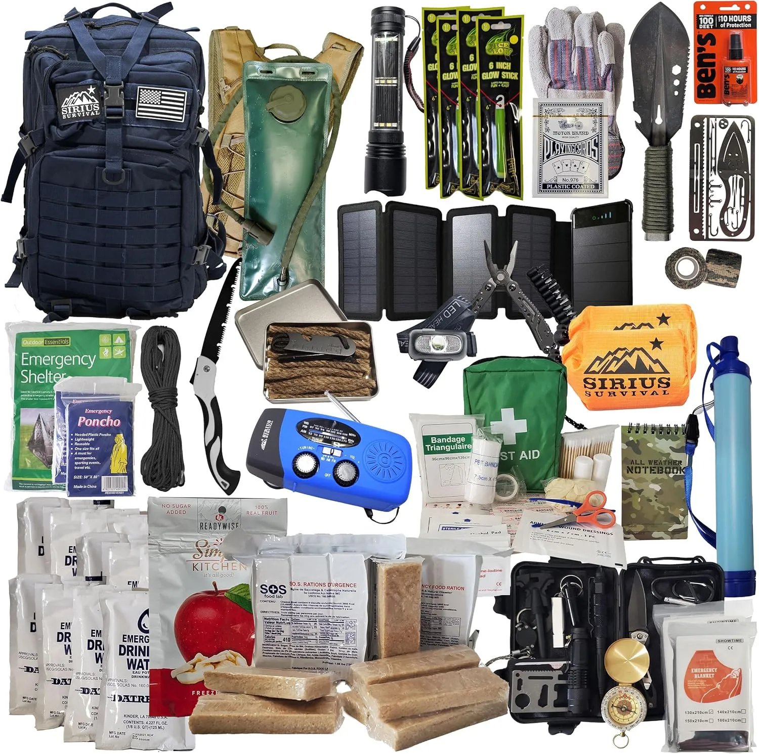 Bug Out Bag - Premium Bugout Backpack Pre-Packed Survival Kit - Ultimate Bug Out Bag Backpack Survival Kit - Comprehensive Survival Bag - Go Bag Emergency Backpack