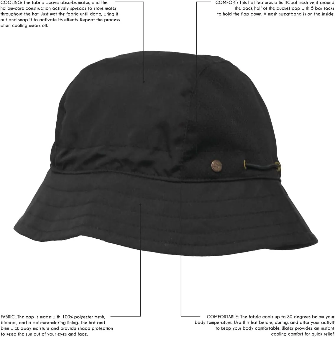 BUILTCOOL Adult Mesh Panel Bucket Cap – Boonie Hat for Fishing, Camping, and Kayaking