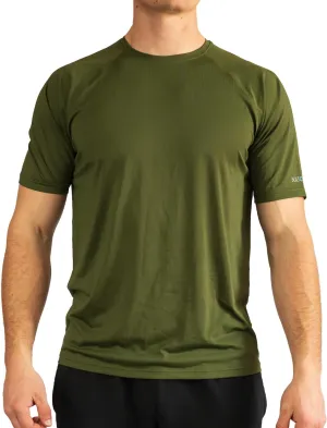 BUILTCOOL Men’s Crew Neck Raglan Shirt – Quick Dry Shirts for Men, Instant Cooling Moisture Wicking, UPF 50 Sun Protection