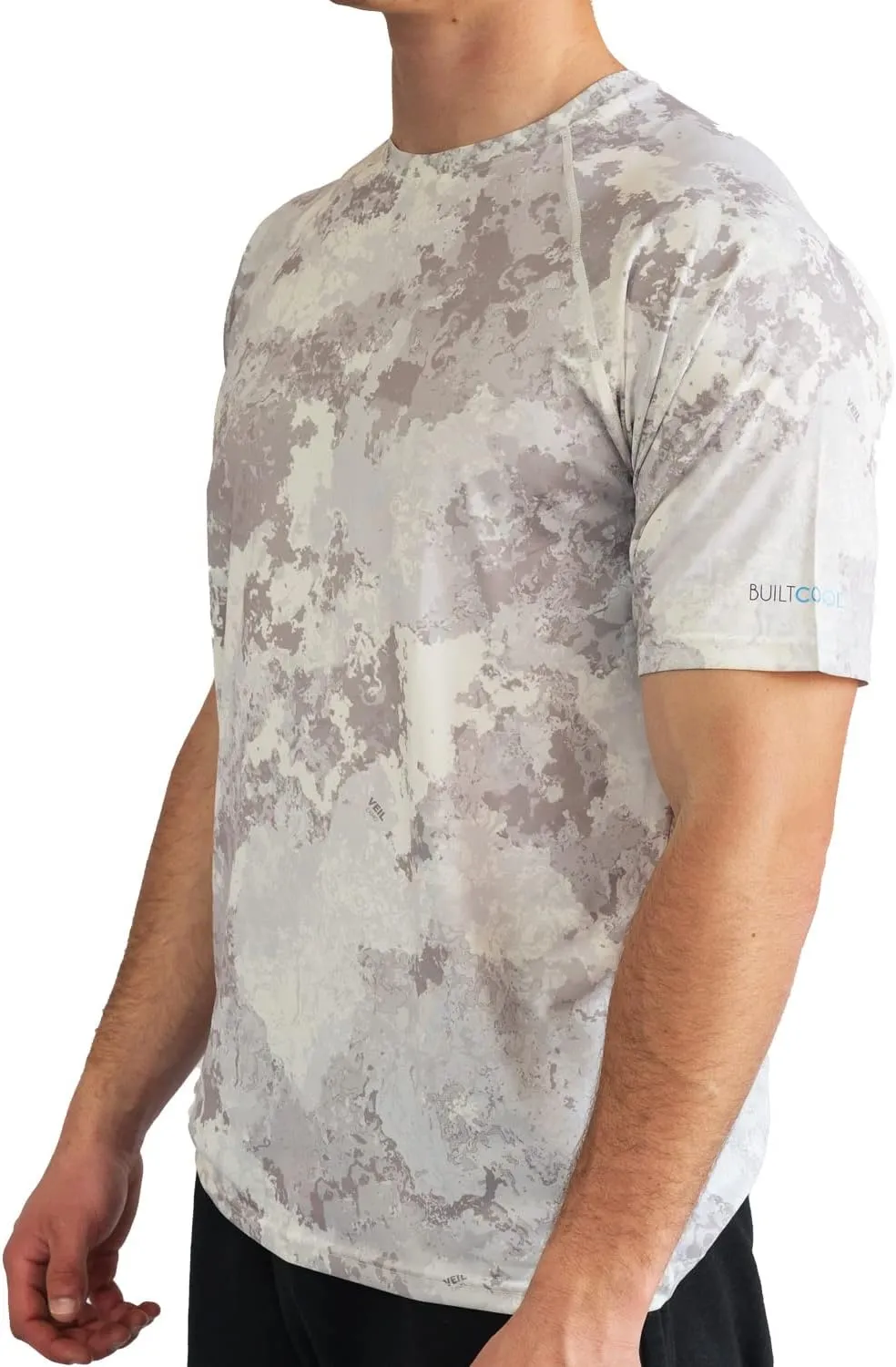 BUILTCOOL Men’s Crew Neck Raglan Shirt – Quick Dry Shirts for Men, Instant Cooling Moisture Wicking, UPF 50 Sun Protection
