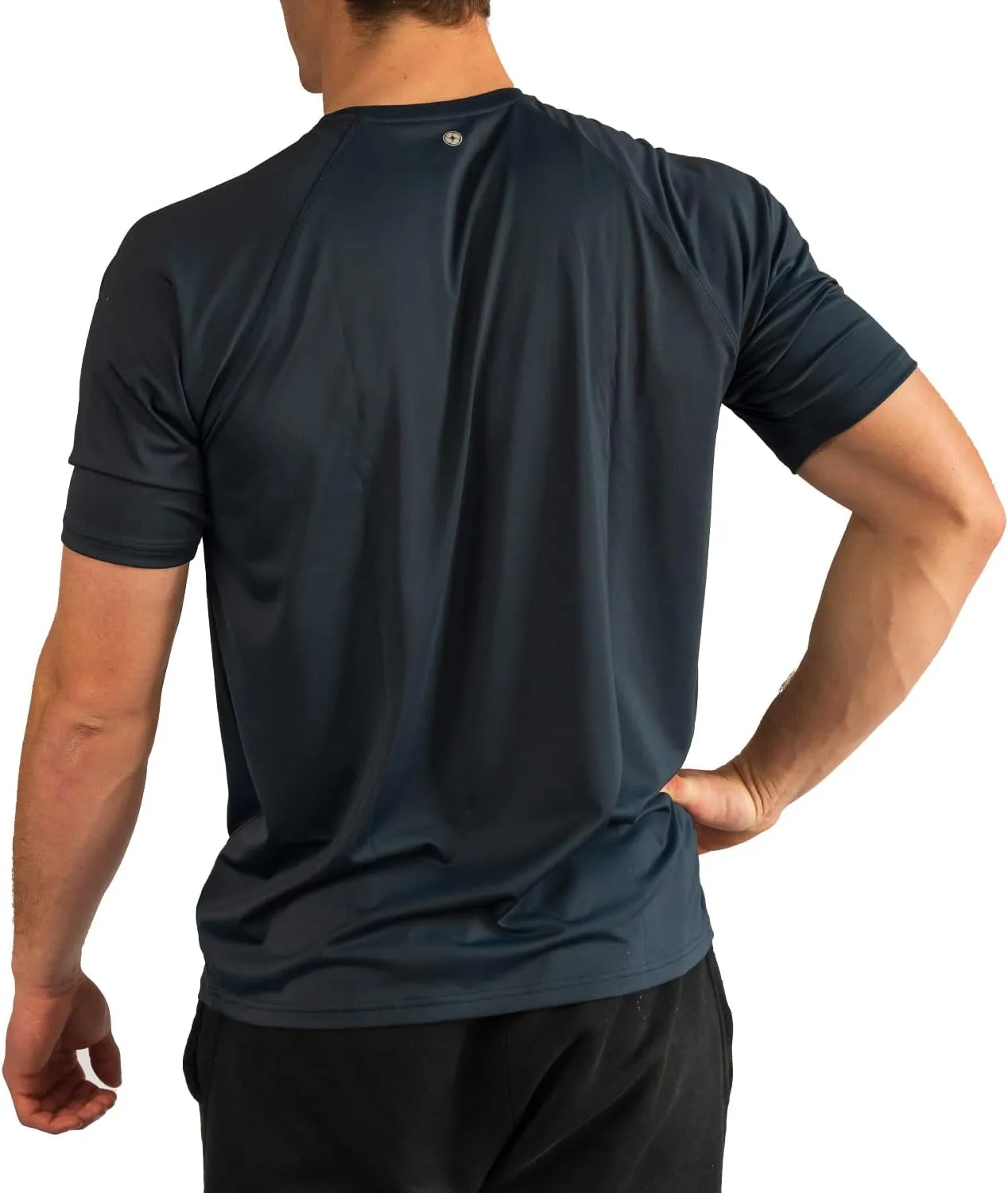 BUILTCOOL Men’s Crew Neck Raglan Shirt – Quick Dry Shirts for Men, Instant Cooling Moisture Wicking, UPF 50 Sun Protection