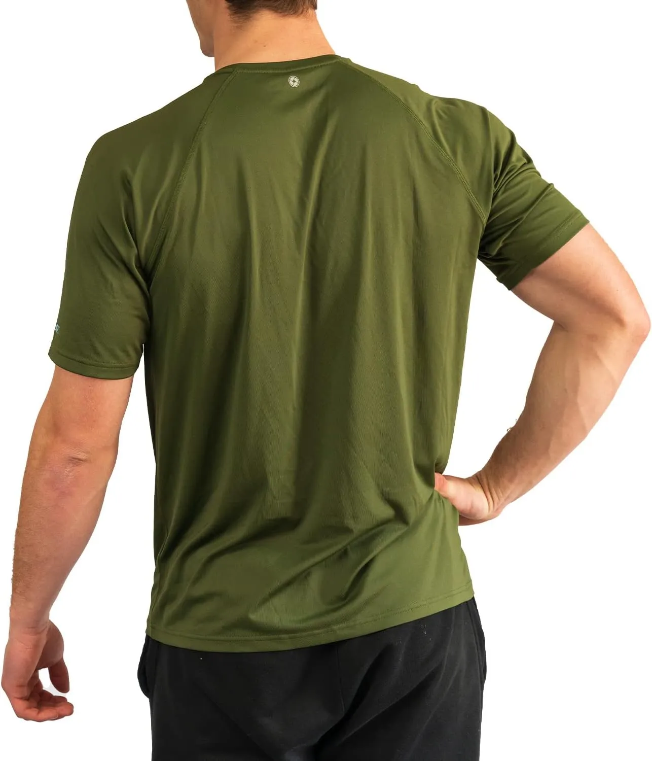 BUILTCOOL Men’s Crew Neck Raglan Shirt – Quick Dry Shirts for Men, Instant Cooling Moisture Wicking, UPF 50 Sun Protection
