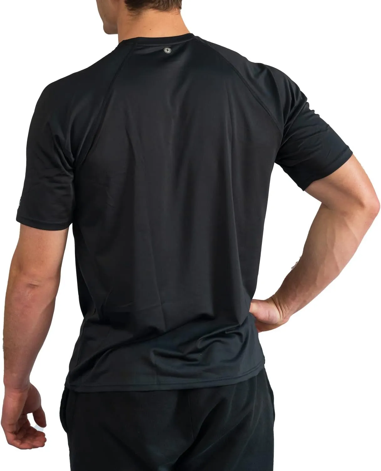 BUILTCOOL Men’s Crew Neck Raglan Shirt – Quick Dry Shirts for Men, Instant Cooling Moisture Wicking, UPF 50 Sun Protection
