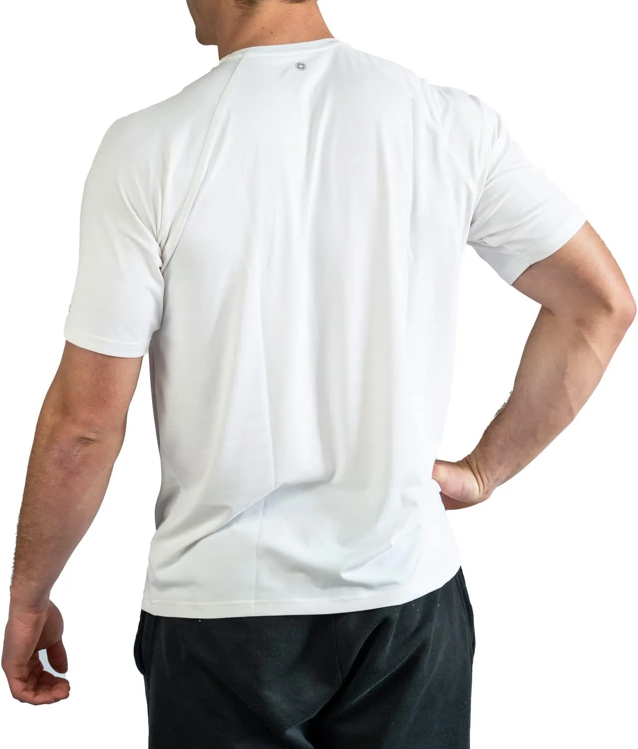 BUILTCOOL Men’s Crew Neck Raglan Shirt – Quick Dry Shirts for Men, Instant Cooling Moisture Wicking, UPF 50 Sun Protection